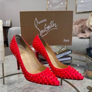Christian Louboutin Red Spiked Women's Shoes size 39